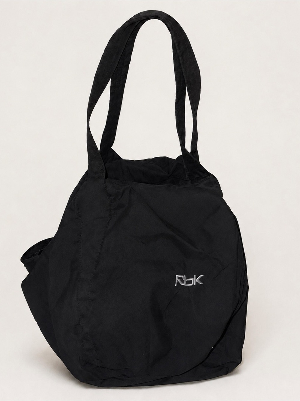 Vintage Y2K Reebok RBK Yoga Mat Gym Duffel Tote Bag Black Nylon 22 Inch